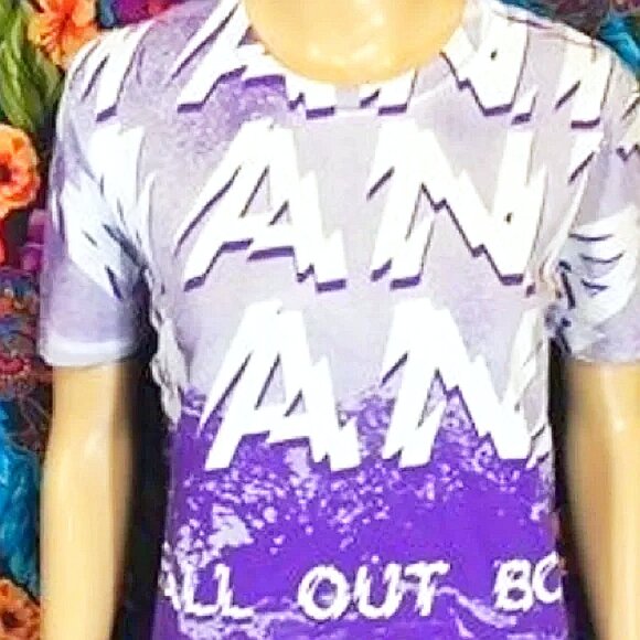 MEN'S FALLOUT BOY SHIRT BAND TOP MENS SIZE MEDIUM PURPLE T-SHIRT EMO ROCK POP - Picture 5 of 6